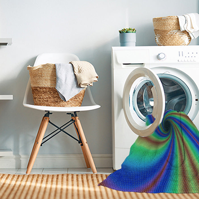 Machine Washable Transitional Deep Periwinkle Purple Rug in a Washing Machine, wshpat2789lblu