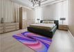 Patterned Medium Purple Rug in a Bedroom, pat2789pur