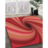 Patterned Bright Orange Rug, pat2789rd