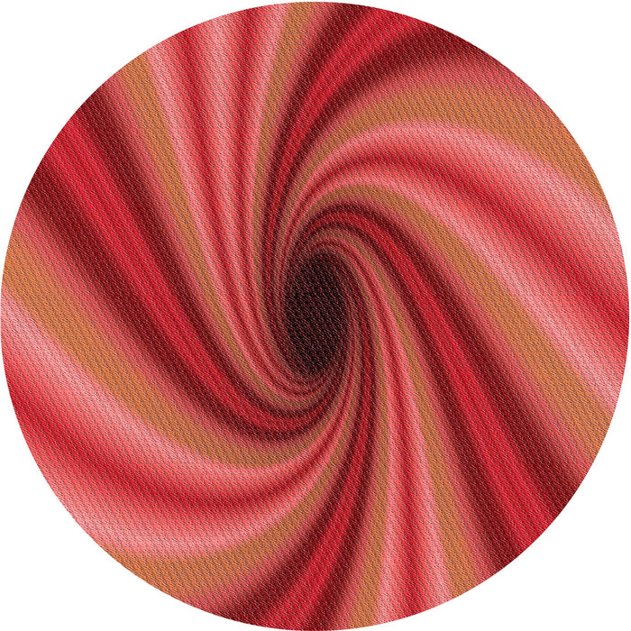 Square Patterned Bright Orange Rug, pat2789rd