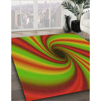 Patterned Pistachio Green Rug, pat2789yw