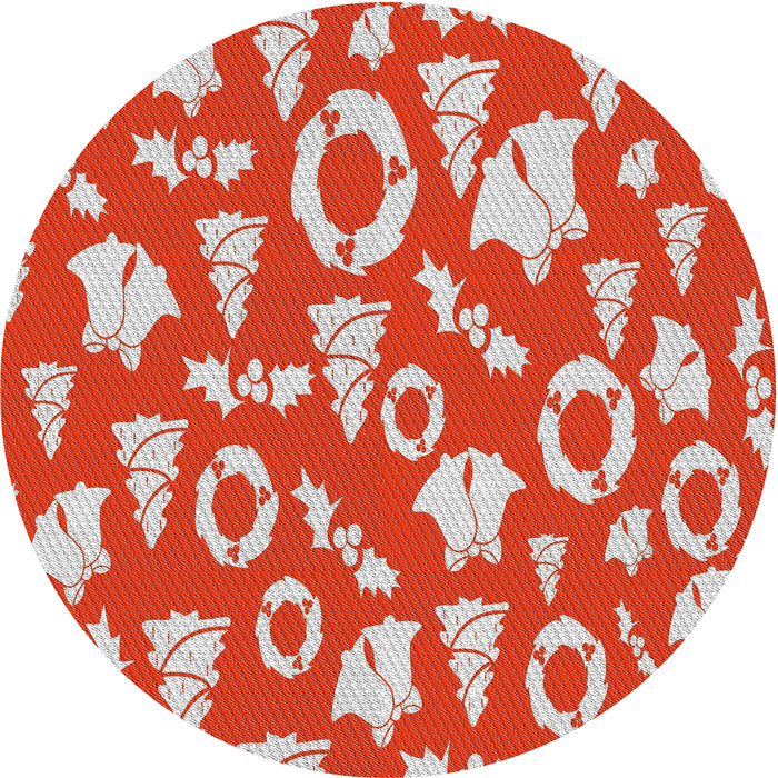 Sideview of Patterned Red Novelty Rug, pat278
