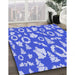 Machine Washable Transitional Jeans Blue Rug in a Family Room, wshpat279blu