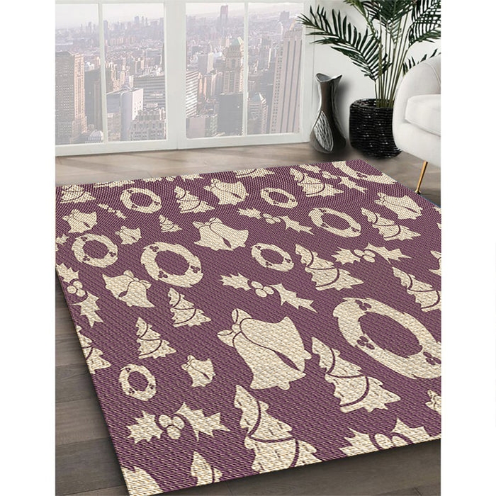 Machine Washable Transitional Dark Raspberry Purple Rug in a Family Room, wshpat279brn