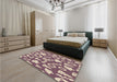 Patterned Dark Raspberry Purple Rug in a Bedroom, pat279brn