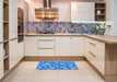 Patterned Blue Rug in a Kitchen, pat279lblu