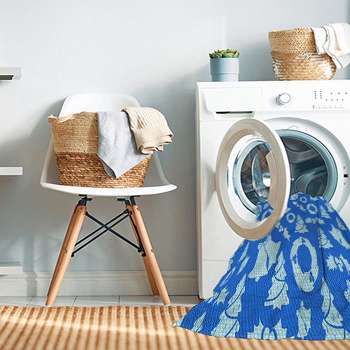 Machine Washable Transitional Blue Rug in a Washing Machine, wshpat279lblu