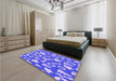 Patterned Bright Lilac Purple Rug in a Bedroom, pat279pur