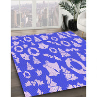 Patterned Bright Lilac Purple Rug, pat279pur