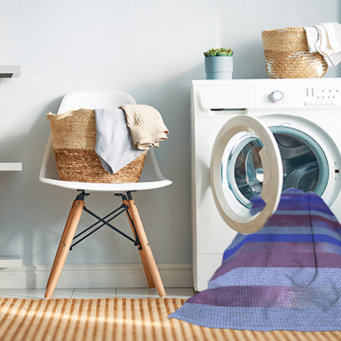 Machine Washable Transitional Amethyst Purple Rug in a Washing Machine, wshpat2790blu
