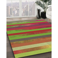 Patterned Pistachio Green Rug, pat2790brn