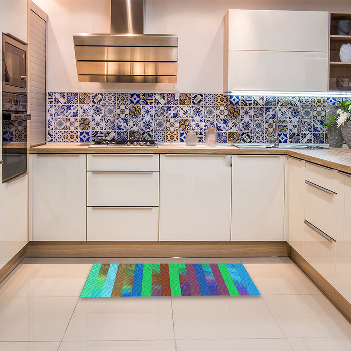Patterned Viola Purple Rug in a Kitchen, pat2790lblu