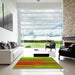 Machine Washable Transitional Green Rug in a Kitchen, wshpat2790yw