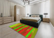 Patterned Green Rug in a Bedroom, pat2790yw