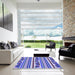 Square Patterned Blue Rug in a Living Room, pat2791blu