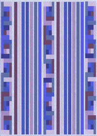 Machine Washable Transitional Blue Rug, wshpat2791blu