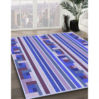 Patterned Blue Rug, pat2791blu