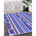 Patterned Blue Rug in Family Room, pat2791blu