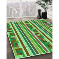 Patterned Fern Green Rug, pat2791grn