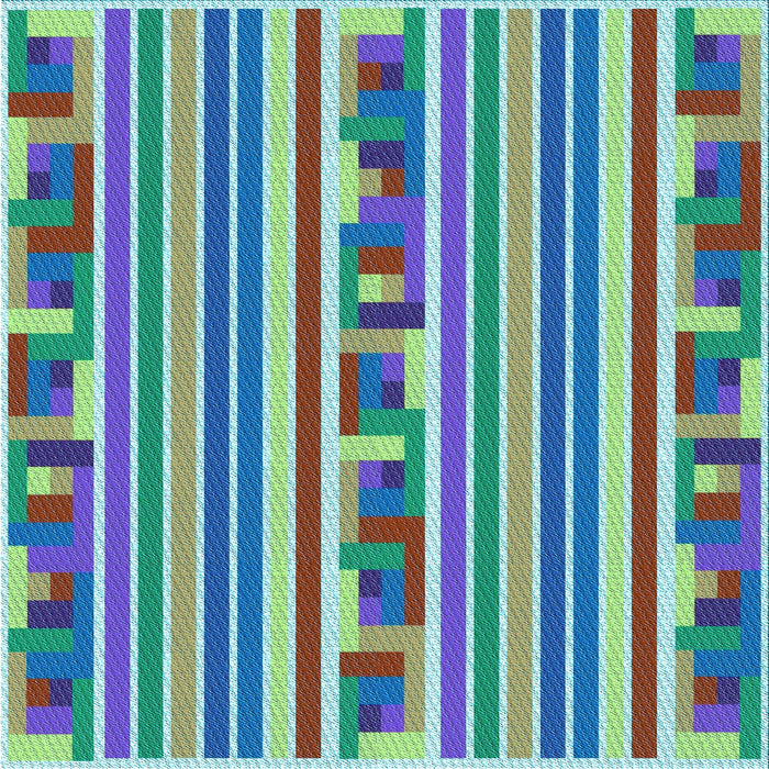 Round Patterned Deep Periwinkle Purple Rug, pat2791lblu