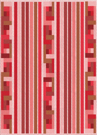 Machine Washable Transitional Light Coral Pink Rug, wshpat2791rd