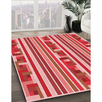 Patterned Light Coral Pink Rug, pat2791rd