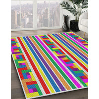 Patterned Green Modern Rug, pat2791