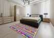 Machine Washable Transitional Green Rug in a Bedroom, wshpat2791