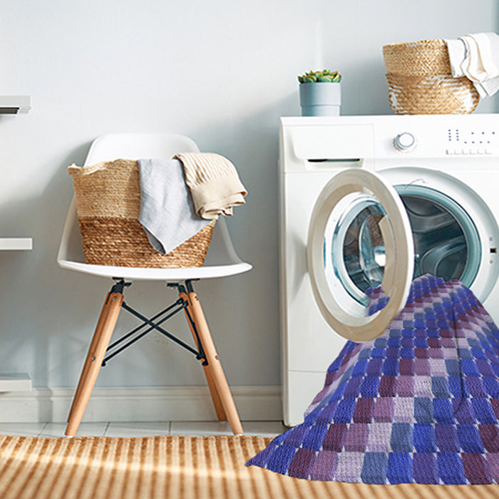 Machine Washable Transitional Amethyst Purple Rug in a Washing Machine, wshpat2792blu