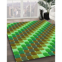 Patterned Antique Bronze Green Rug, pat2792grn