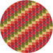 Square Patterned Red Rug, pat2792org