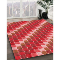 Patterned Red Rug, pat2792rd