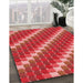 Patterned Red Rug in Family Room, pat2792rd