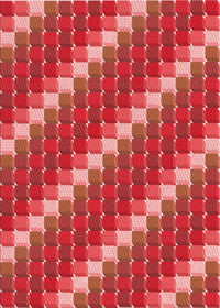 Machine Washable Transitional Red Rug, wshpat2792rd