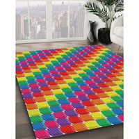 Patterned Green Modern Rug, pat2792