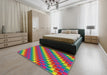 Machine Washable Transitional Green Rug in a Bedroom, wshpat2792