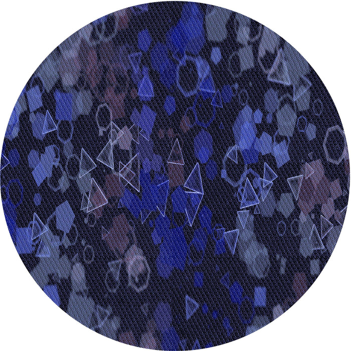 Square Patterned Night Blue Rug, pat2793blu