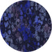 Square Patterned Night Blue Rug, pat2793blu