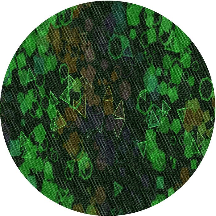 Square Patterned Green Rug, pat2793grn
