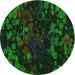 Square Patterned Green Rug, pat2793grn