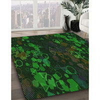 Patterned Green Rug, pat2793grn