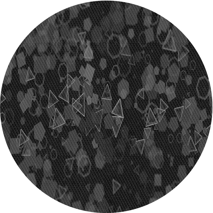 Square Patterned Midnight Gray Rug, pat2793gry