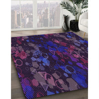 Patterned Deep Purple Rug, pat2793pur