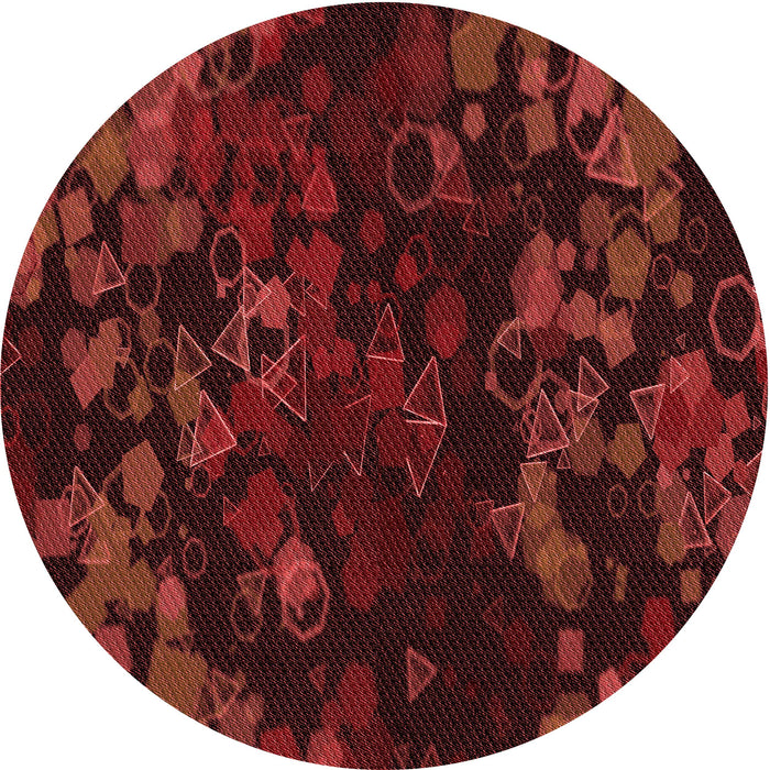 Square Patterned Red Rug, pat2793rd