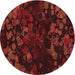 Square Patterned Red Rug, pat2793rd