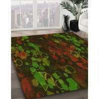 Patterned Black Brown Rug, pat2793yw