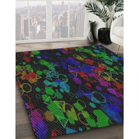 Patterned Mid Gray Novelty Rug, pat2793