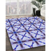 Patterned Slate Blue Rug in Family Room, pat2794blu