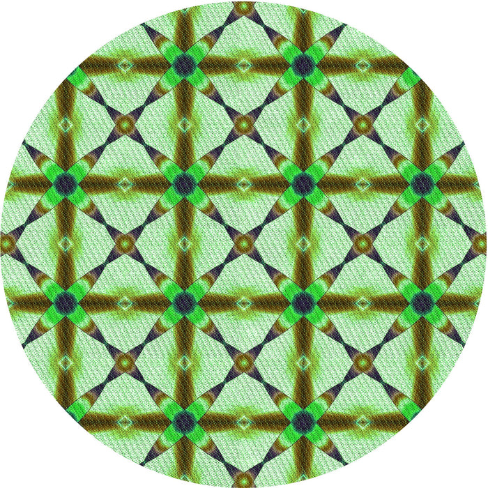 Square Patterned Fern Green Rug, pat2794grn