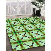 Patterned Fern Green Rug, pat2794grn